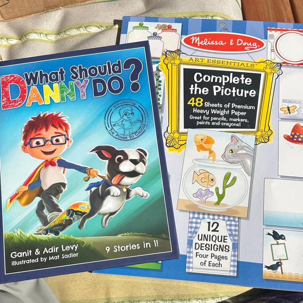 M&D Complete the Picture (new, in wrapper) and “What Should Danny Do?”